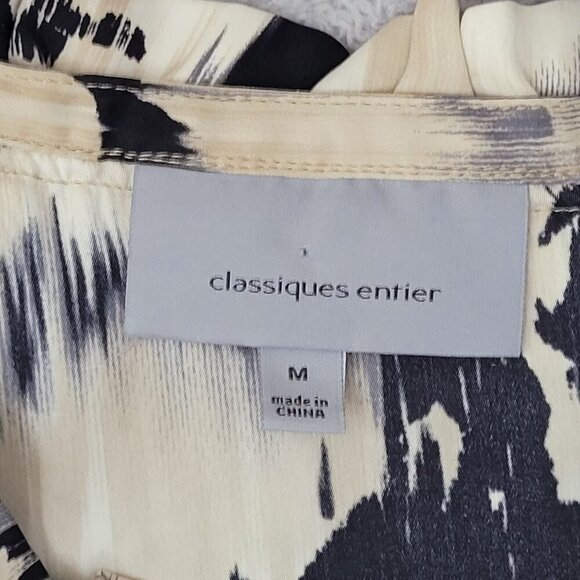 Classiques Entier  100% Silk Womens Short Sleeve Blouse M Abstract Print JCT - Picture 4 of 9